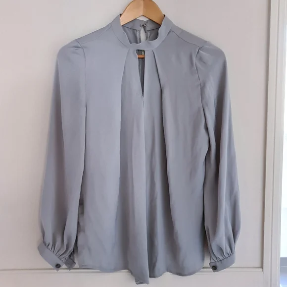 Gorgeous Custom Made Grey Blouse Longsleeve - Picture 2 of 5